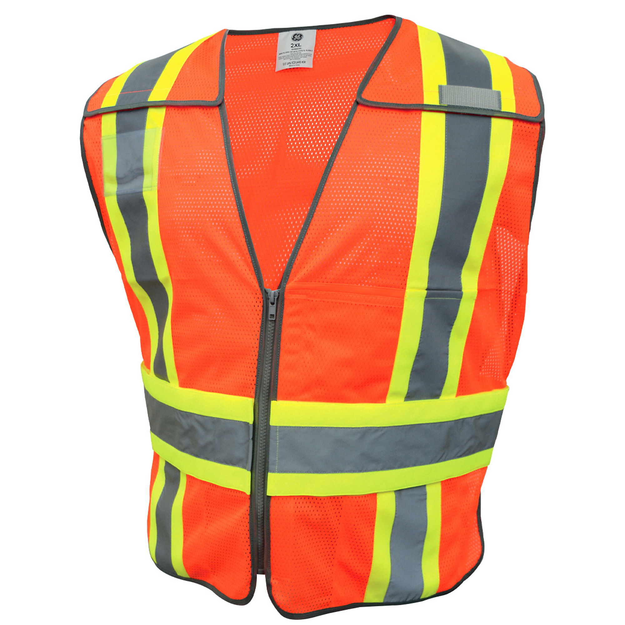 General Electric Orange 5 POINT Breakaway Safety Vest 5 Pockets 2XL